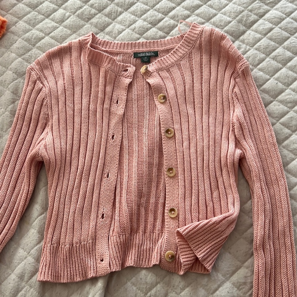 Blush pink cropped cardigan